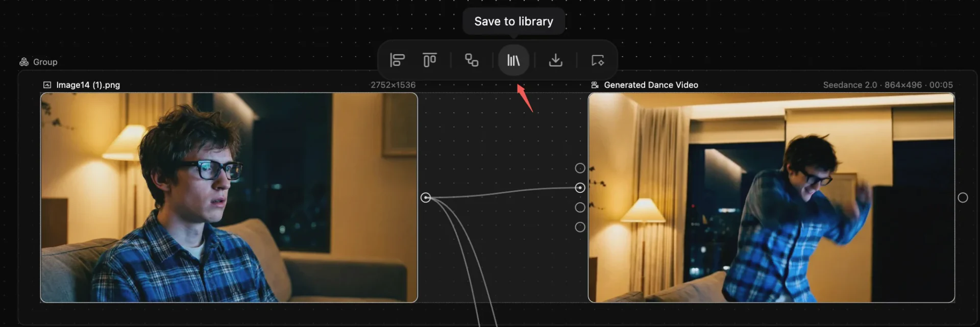 Save grouped assets